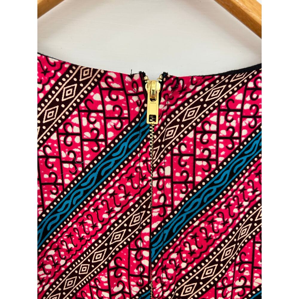 Mae Otti Dress Womens 2XL African Print Knee Length V Neck Back Zip XC Fast Ship - Picture 7 of 12